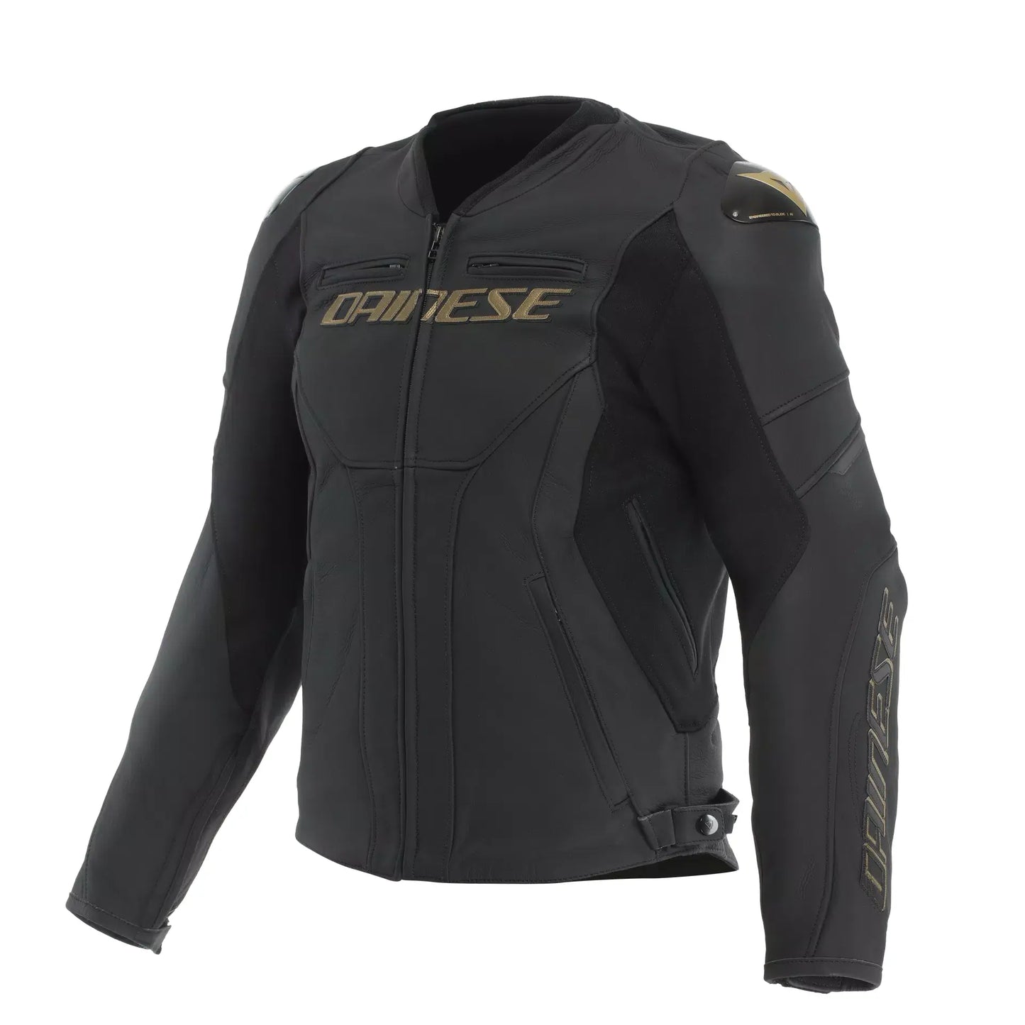 DAINESE RACING 5 BLACK/GOLD - GIACCA MOTO IN PELLE UOMO