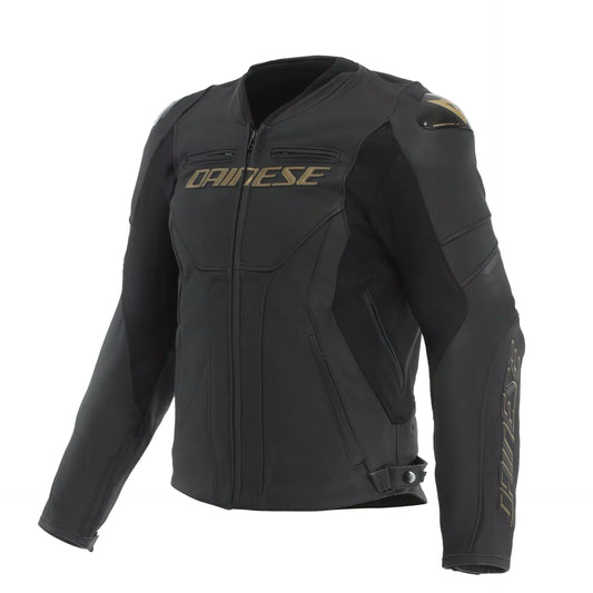 DAINESE RACING 5 BLACK/GOLD - GIACCA MOTO IN PELLE UOMO