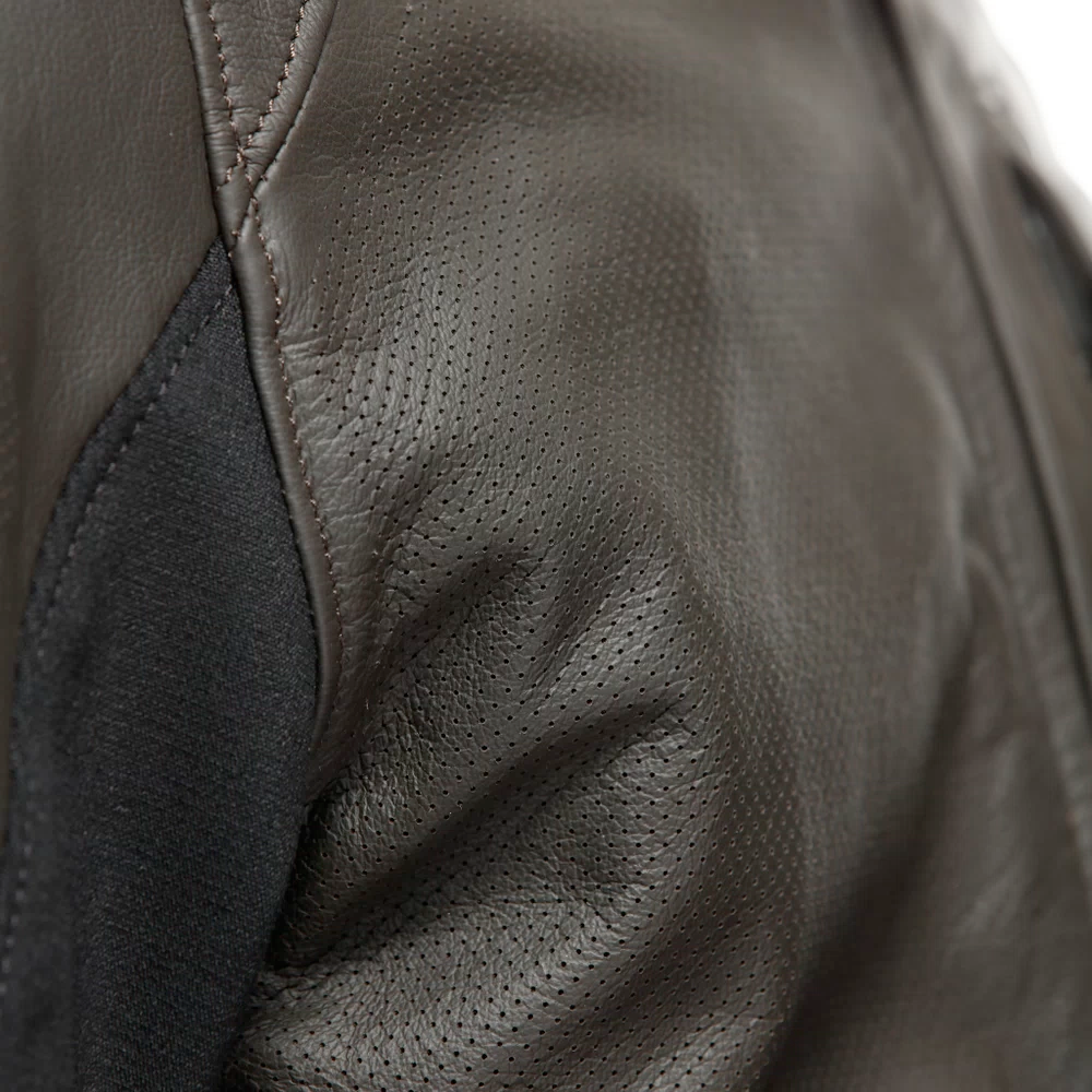 ISTRICE - GIACCA MOTO IN PELLE PERFORATA UOMO