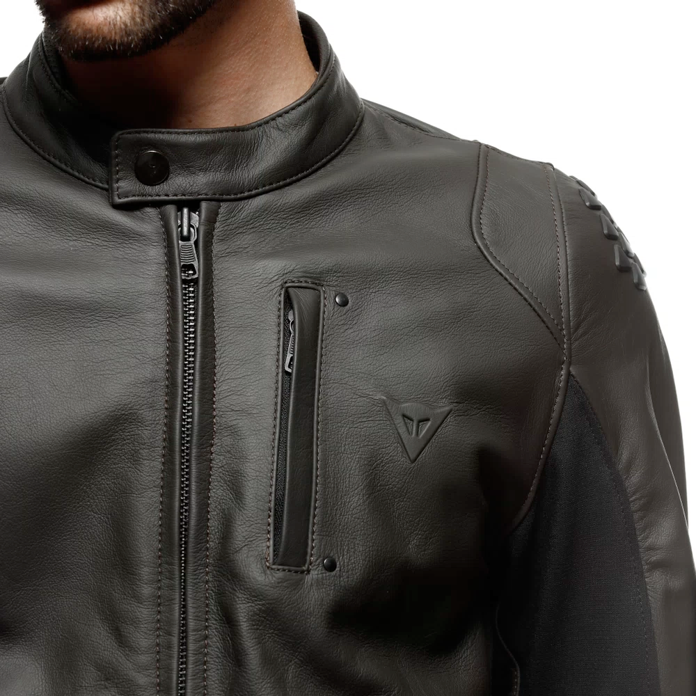 ISTRICE - GIACCA MOTO IN PELLE UOMO